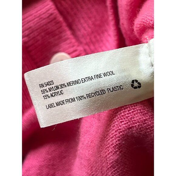 EUC GAP Pink 30% Merino Wool Blend Womens Cardigan Sweater With Pockets - Picture 3 of 5